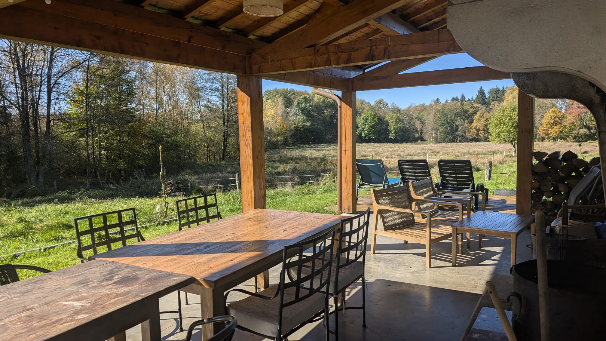 Pergola et transats