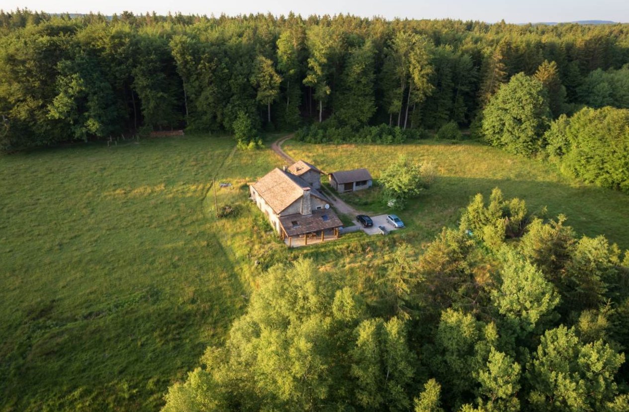 Vue aérienne du gîte